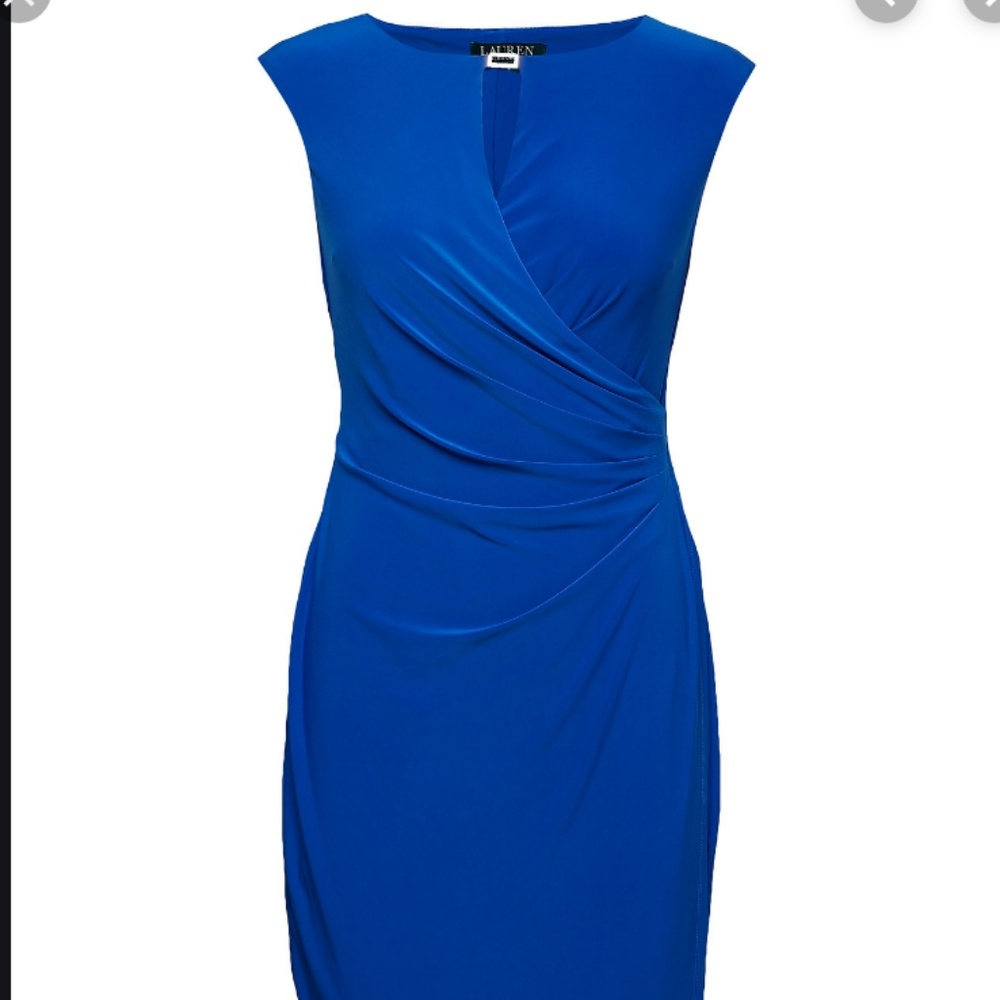 Ralph Lauren Faux Wrap Dress 10/12 P Very Slimming